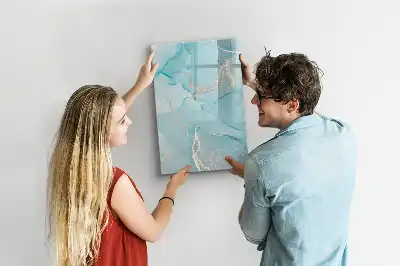 Magnetic erase board decorative marble design