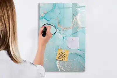 Magnetic erase board decorative marble design