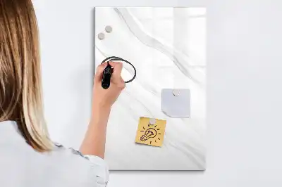 Magnetic writing board marble waves design