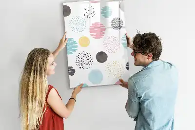 Magnetic writing board colorful circles design
