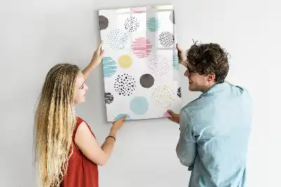Magnetic writing board colorful circles design