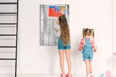 Magnetic erase board painted wood finish