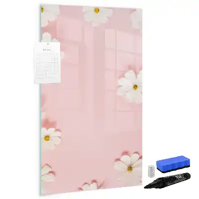 Magnetic erase board with a flowers design