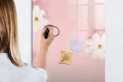 Magnetic erase board with a flowers design