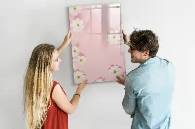 Magnetic erase board with a flowers design