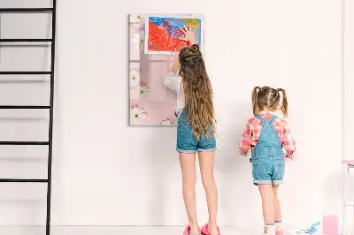 Magnetic erase board with a flowers design