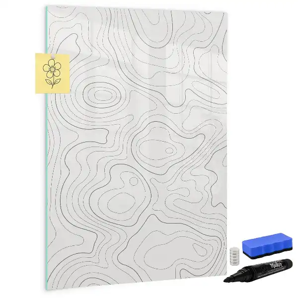 Magnetic writing board abstract lines design