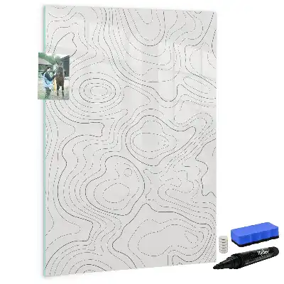 Magnetic writing board abstract lines design