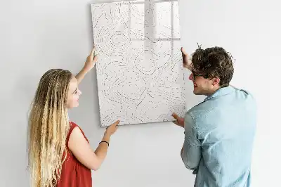 Magnetic writing board abstract lines design