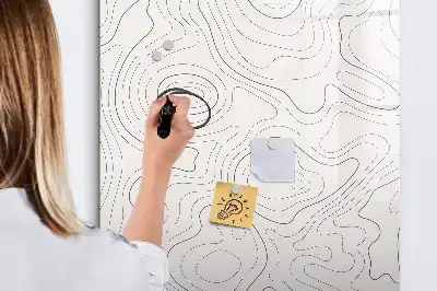 Magnetic writing board abstract lines design
