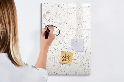 Magnetic writing board abstract lines design