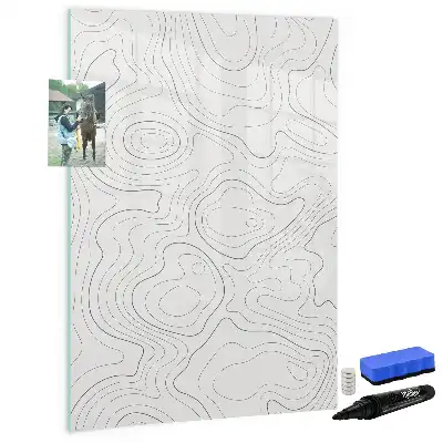 Magnetic writing board abstract lines design