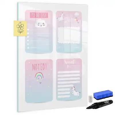 Magnetic dry erase board unicorn planner