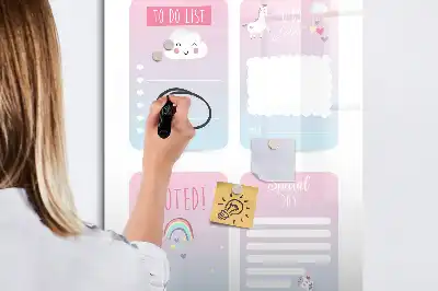 Magnetic dry erase board unicorn planner