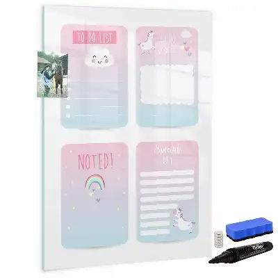 Magnetic dry erase board unicorn planner