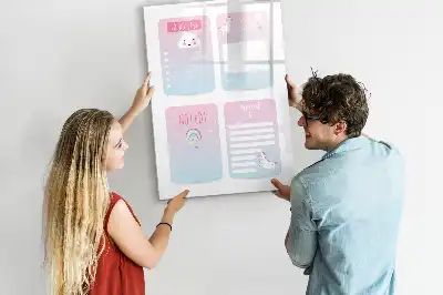Magnetic dry erase board unicorn planner