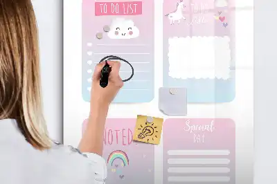 Magnetic dry erase board unicorn planner