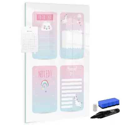 Magnetic dry erase board unicorn planner