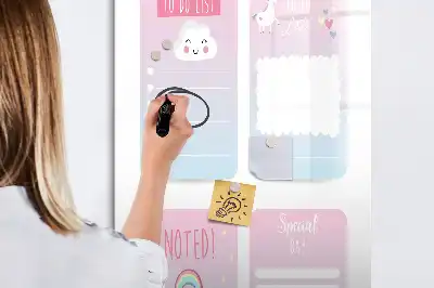 Magnetic dry erase board unicorn planner