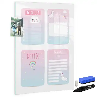 Magnetic dry erase board unicorn planner