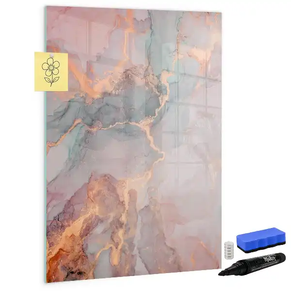 Magnetic writing board in marble finish
