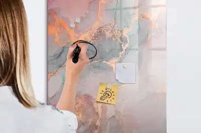 Magnetic writing board in marble finish