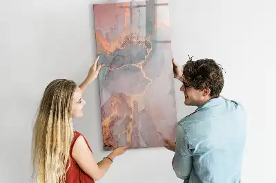 Magnetic writing board in marble finish