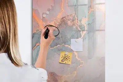 Magnetic writing board in marble finish