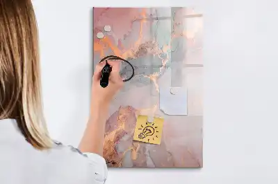 Magnetic writing board in marble finish