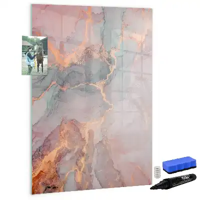 Magnetic writing board in marble finish