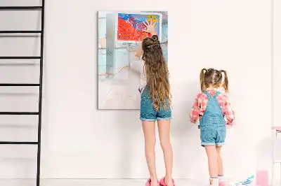 Magnetic erase board abstract inks design