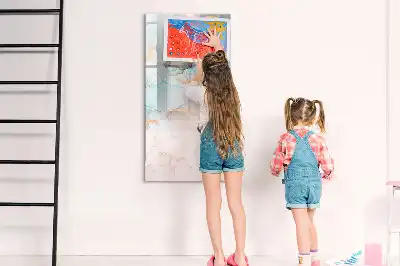 Magnetic erase board abstract inks design