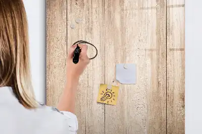 Magnetic writing board with a light wooden frame