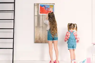 Magnetic writing board with a light wooden frame
