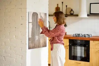 Magnetic writing board with a light wooden frame