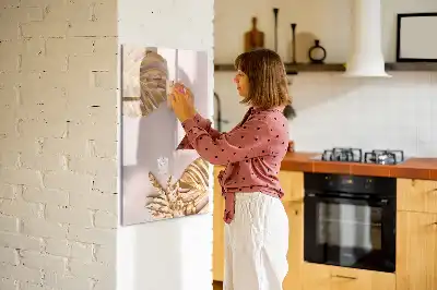 Magnetic erase board with gold leaves design