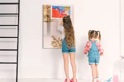 Magnetic erase board with gold leaves design