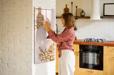 Magnetic erase board with gold leaves design