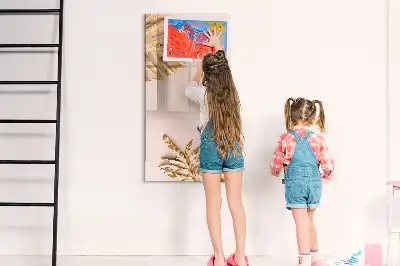 Magnetic erase board with gold leaves design