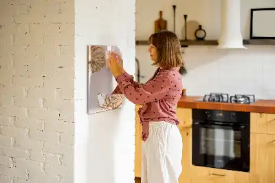 Magnetic erase board with gold leaves design