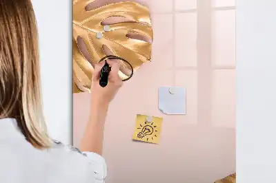 Magnetic erase board with gold leaves design