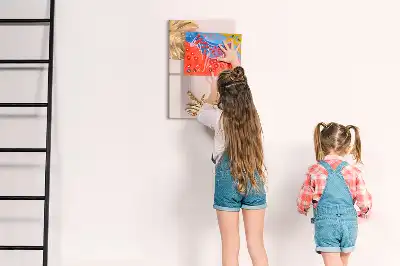 Magnetic erase board with gold leaves design