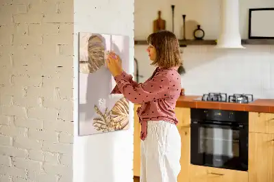 Magnetic erase board with gold leaves design