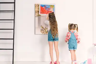 Magnetic erase board with gold leaves design