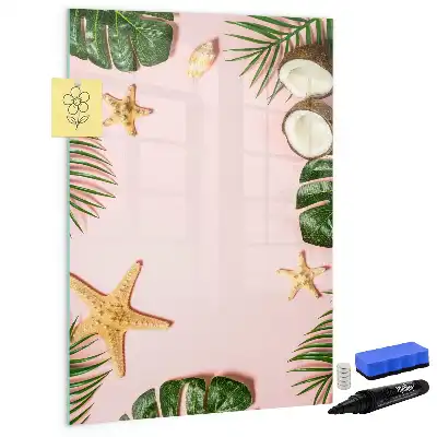 Magnetic dry erase board with a summer frame
