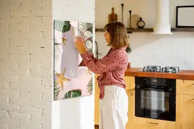 Magnetic dry erase board with a summer frame