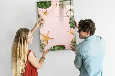 Magnetic dry erase board with a summer frame
