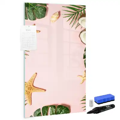 Magnetic dry erase board with a summer frame