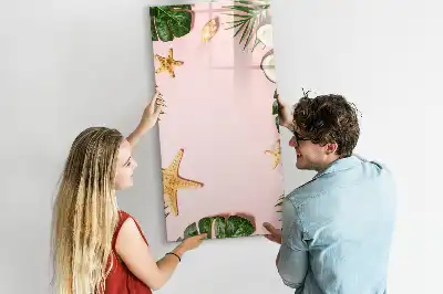 Magnetic dry erase board with a summer frame