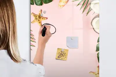 Magnetic dry erase board with a summer frame